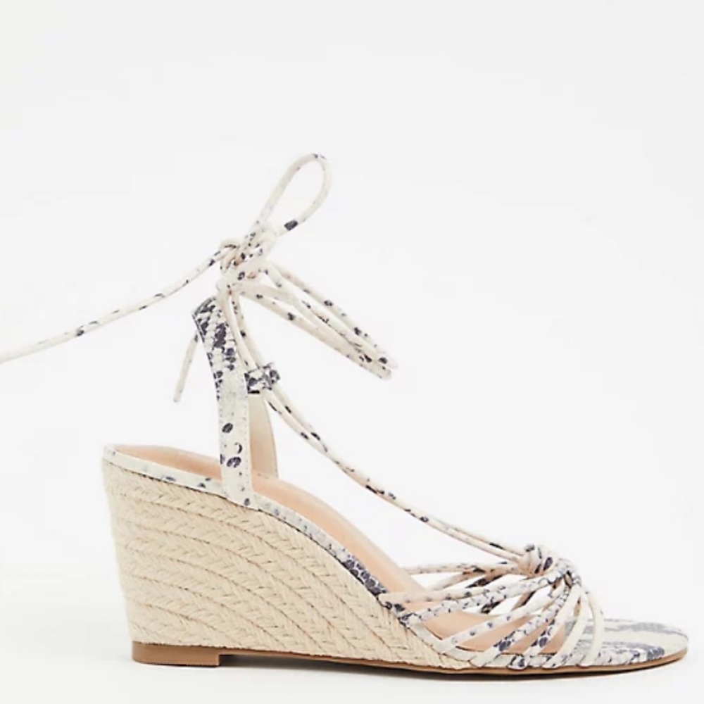 torrid White Snake Print Espadrille Wedge Sandals